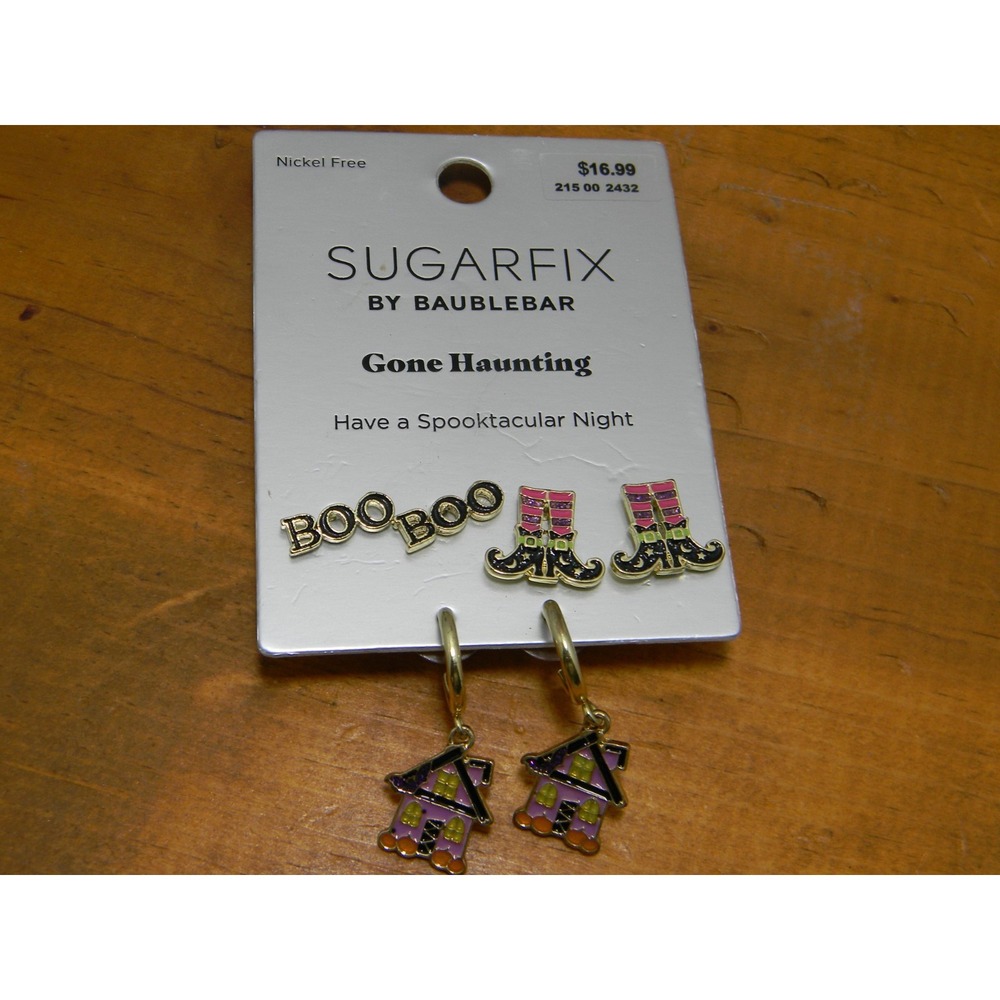 SUGARFIX by BaubleBar Gone Haunting Halloween Earrings 3 Pair Set NWT